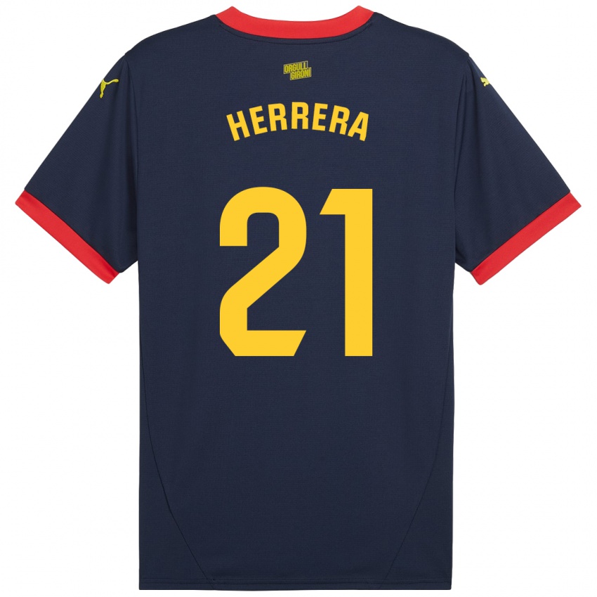 Niño Camiseta Yangel Herrera #21 Azul Marino Rojo 2ª Equipación 2024/25 La Camisa Perú