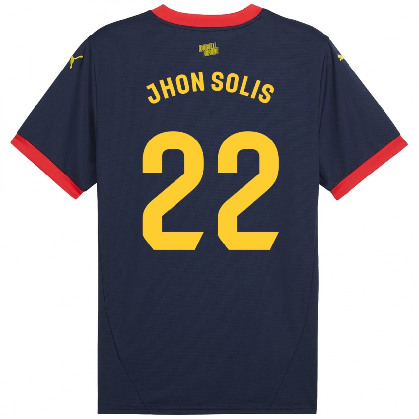 Niño Camiseta Jhon Solís #22 Azul Marino Rojo 2ª Equipación 2024/25 La Camisa Perú