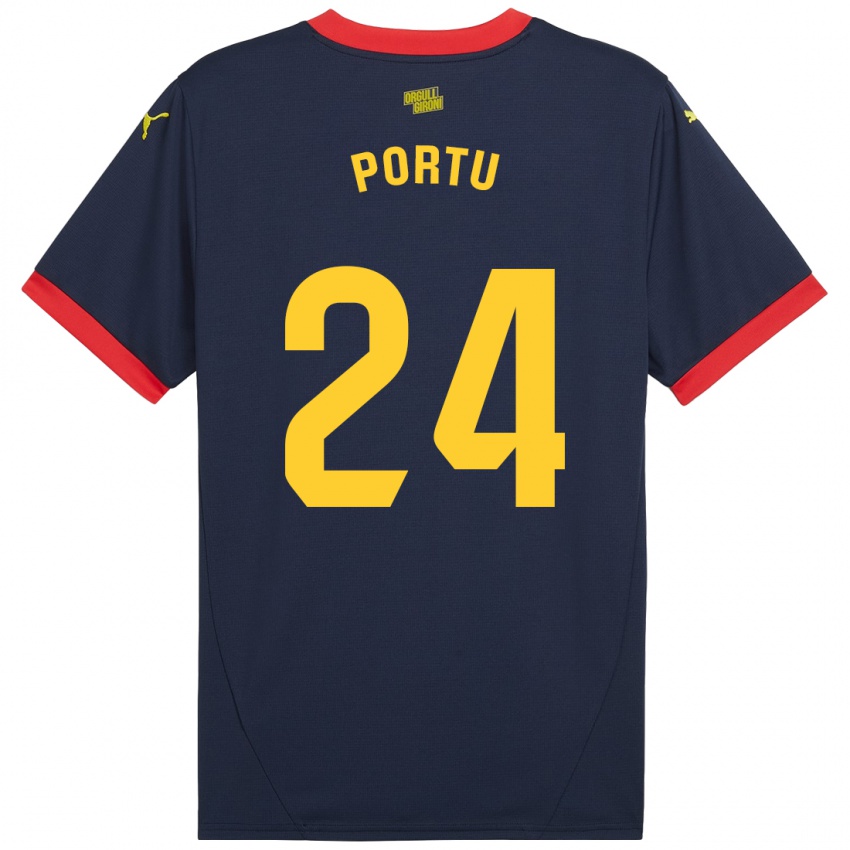 Niño Camiseta Portu #24 Azul Marino Rojo 2ª Equipación 2024/25 La Camisa Perú