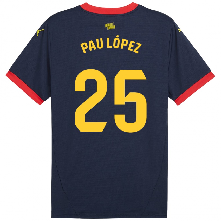 Niño Camiseta Pau Lopez #25 Azul Marino Rojo 2ª Equipación 2024/25 La Camisa Perú