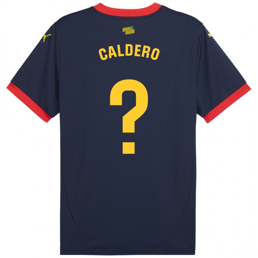 Niño Camiseta Nil Caldero #0 Azul Marino Rojo 2ª Equipación 2024/25 La Camisa Perú