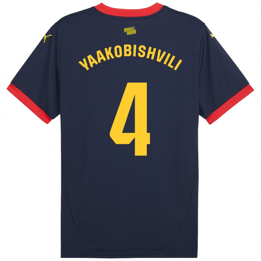 Niño Camiseta Antal Yaakobishvili #4 Azul Marino Rojo 2ª Equipación 2024/25 La Camisa Perú