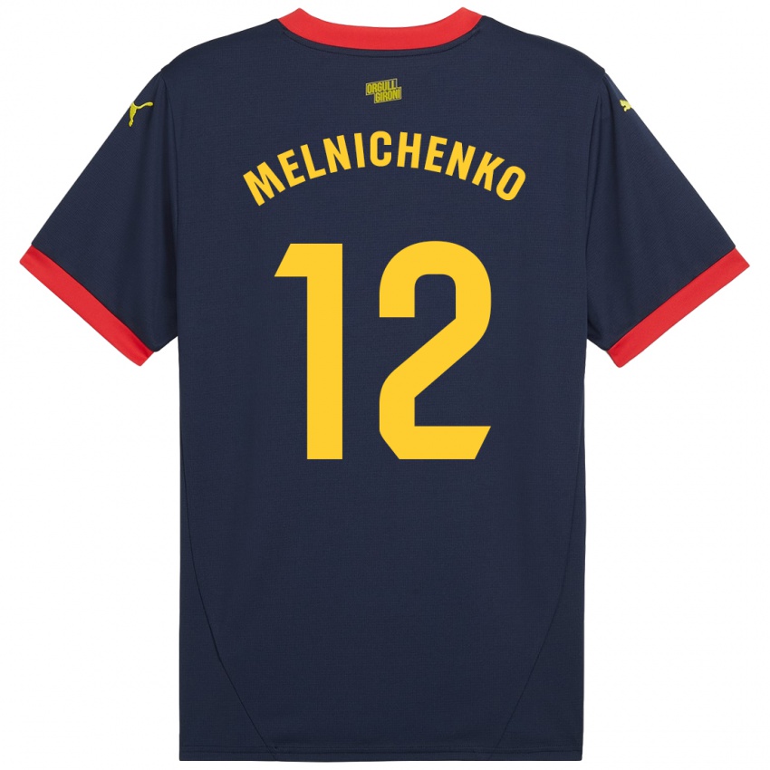 Niño Camiseta Dmytro Melnichenko #12 Azul Marino Rojo 2ª Equipación 2024/25 La Camisa Perú