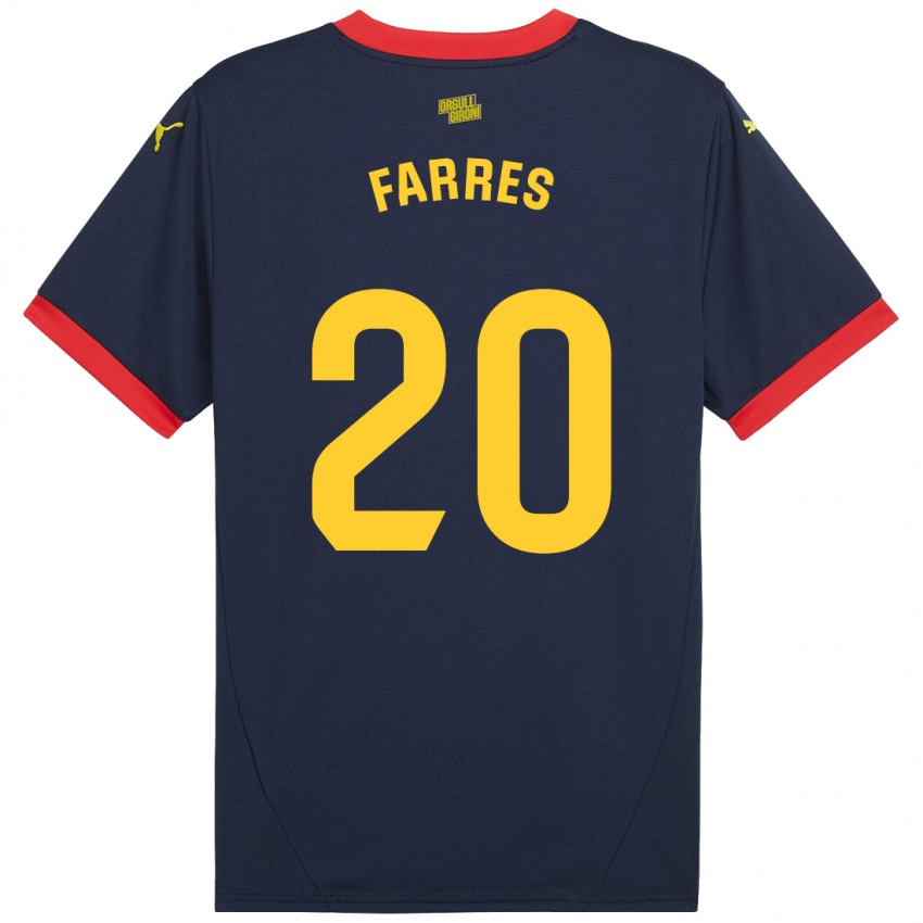 Niño Camiseta Biel Farrés #20 Azul Marino Rojo 2ª Equipación 2024/25 La Camisa Perú