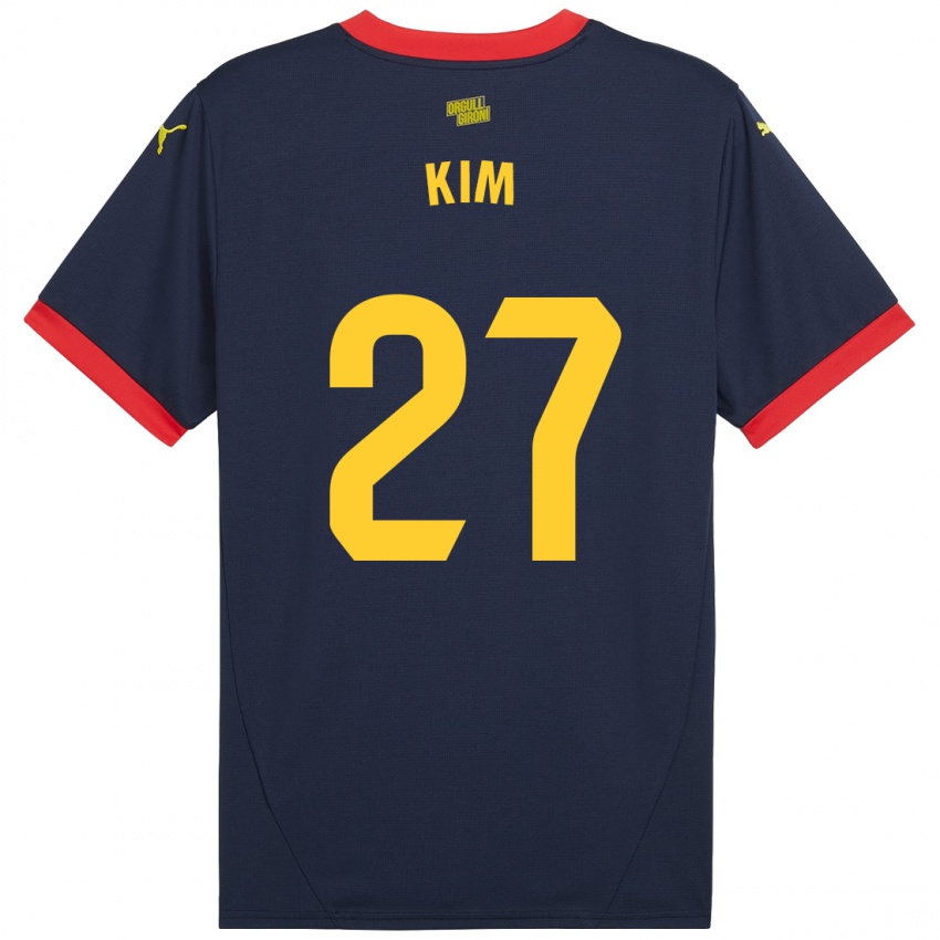 Niño Camiseta Min-Su Kim #27 Azul Marino Rojo 2ª Equipación 2024/25 La Camisa Perú