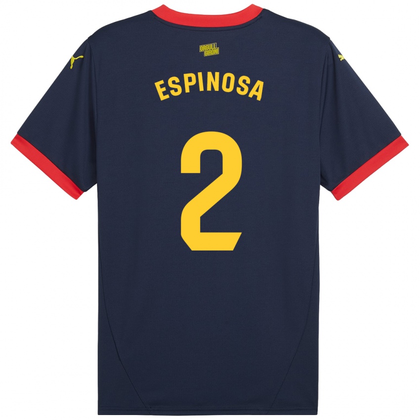 Niño Camiseta Bernardo Espinosa #2 Azul Marino Rojo 2ª Equipación 2024/25 La Camisa Perú