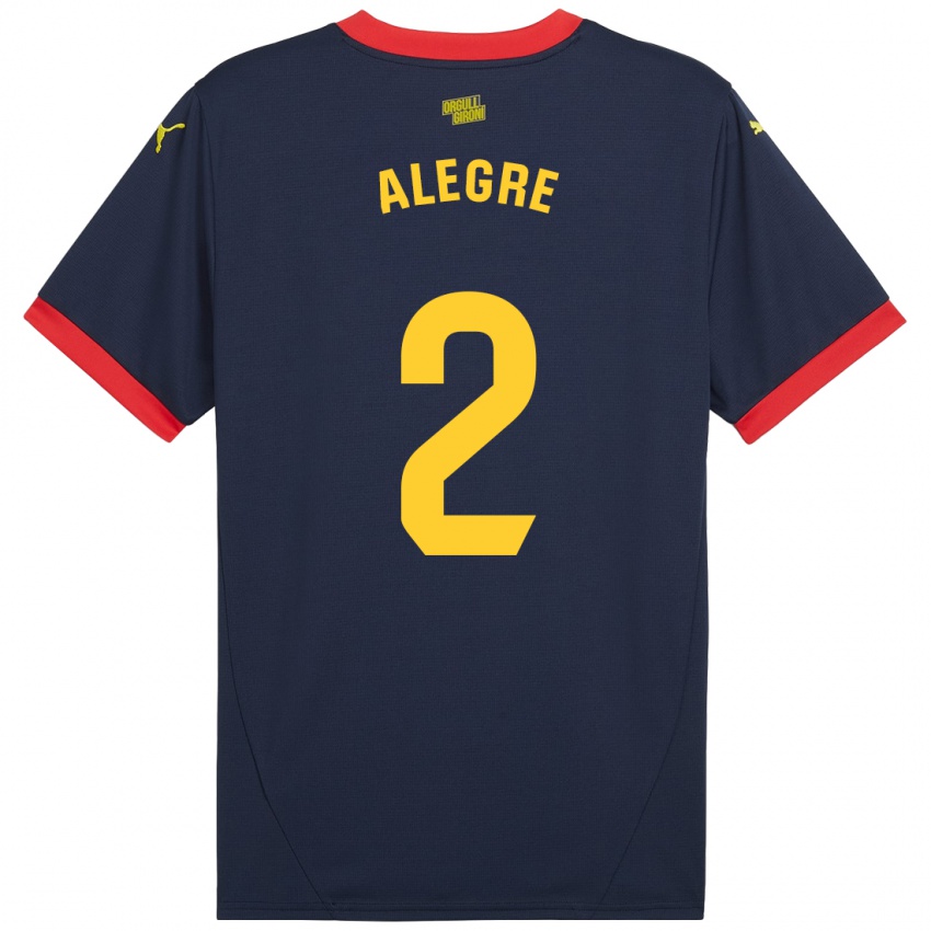 Niño Camiseta Marc Alegre #2 Azul Marino Rojo 2ª Equipación 2024/25 La Camisa Perú