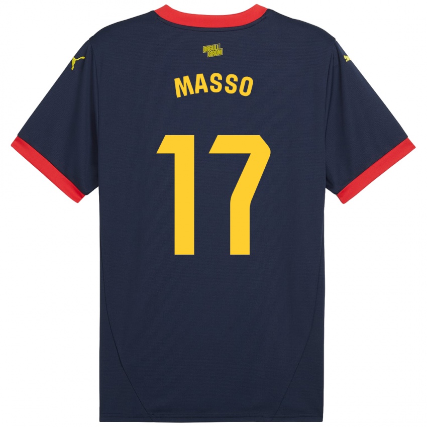 Niño Camiseta Ainoa Massó #17 Azul Marino Rojo 2ª Equipación 2024/25 La Camisa Perú