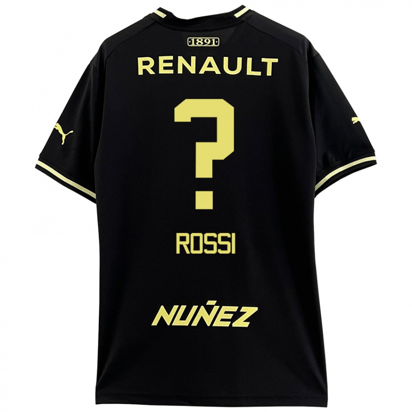 Niño Camiseta Nicolás Rossi #0 Negro Amarillo 2ª Equipación 2024/25 La Camisa Perú