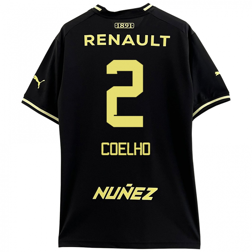 Niño Camiseta Léo Coelho #2 Negro Amarillo 2ª Equipación 2024/25 La Camisa Perú