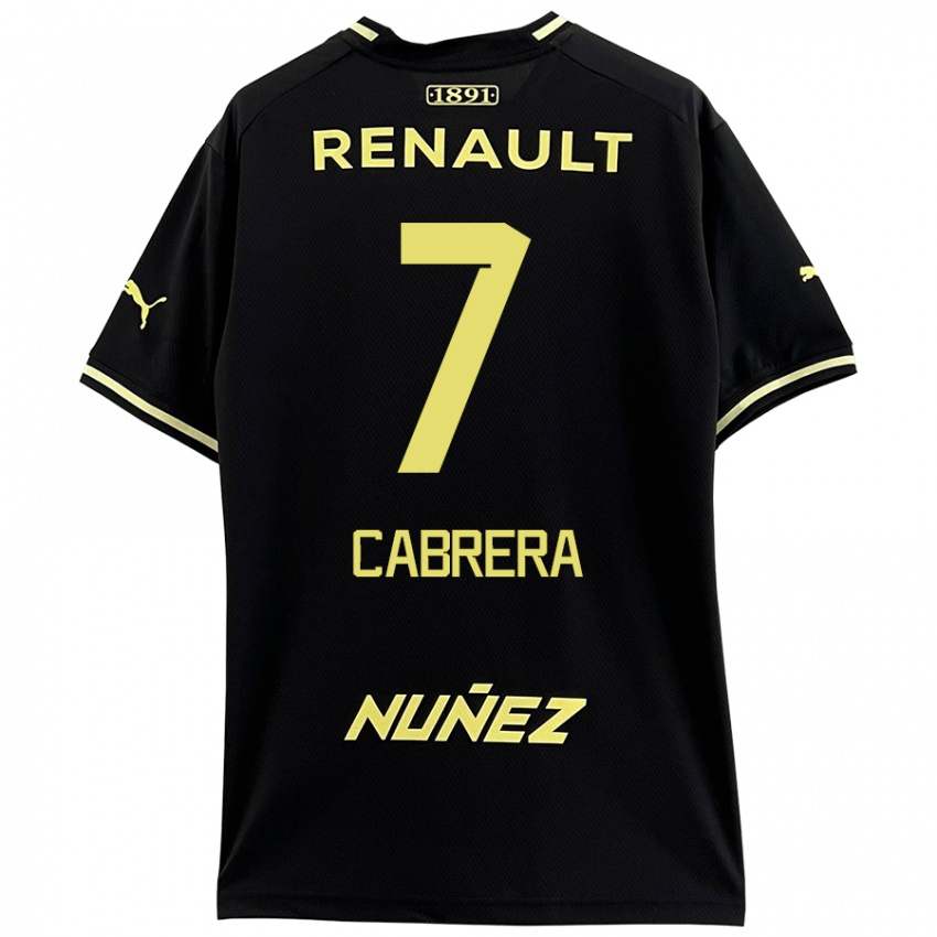 Niño Camiseta Javier Cabrera #7 Negro Amarillo 2ª Equipación 2024/25 La Camisa Perú