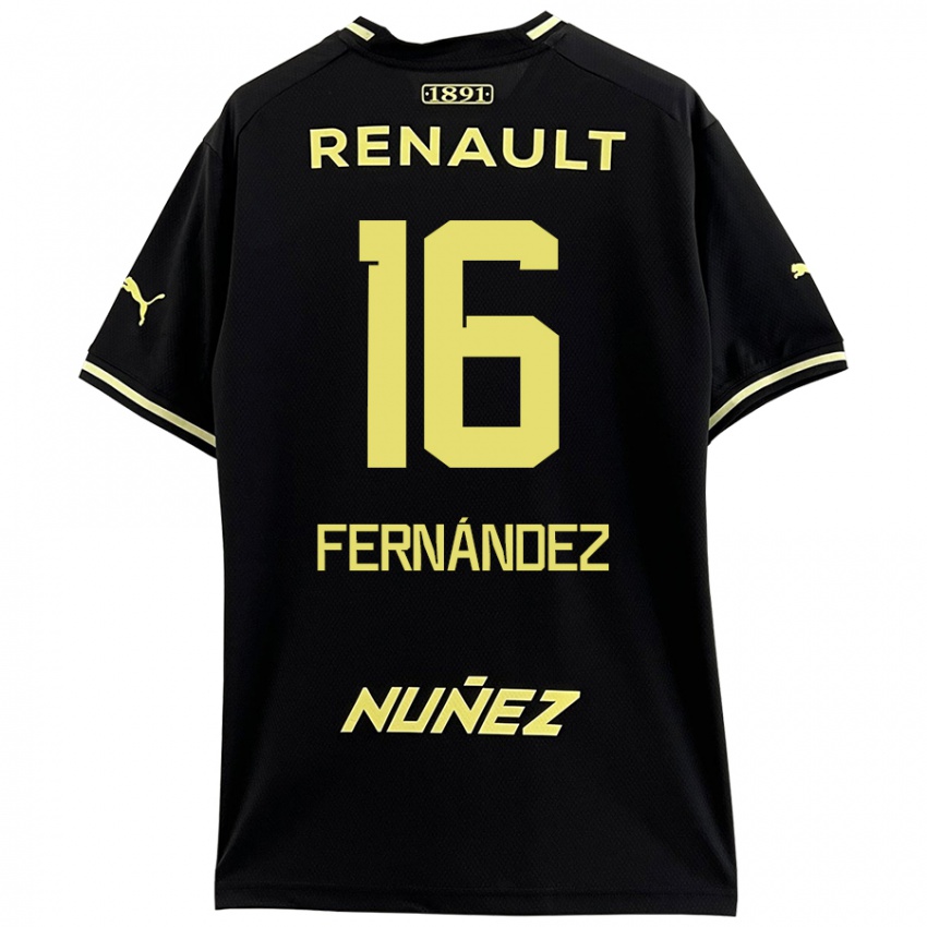 Niño Camiseta Adrián Fernández #16 Negro Amarillo 2ª Equipación 2024/25 La Camisa Perú