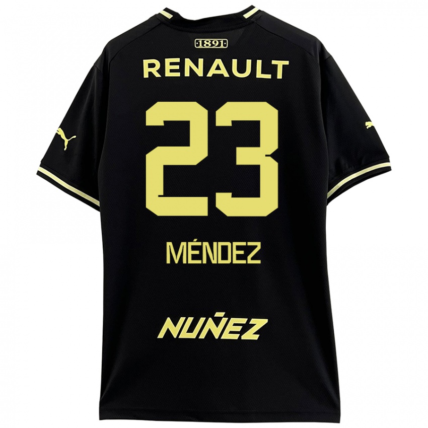 Niño Camiseta Javier Méndez #23 Negro Amarillo 2ª Equipación 2024/25 La Camisa Perú