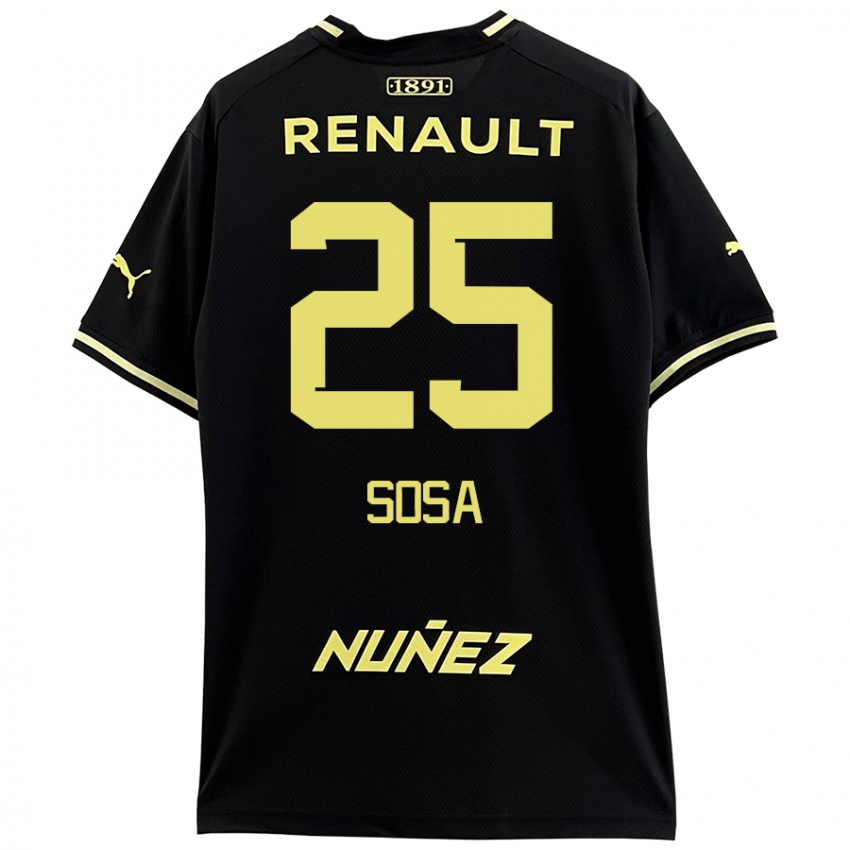 Niño Camiseta Ignacio Sosa #25 Negro Amarillo 2ª Equipación 2024/25 La Camisa Perú