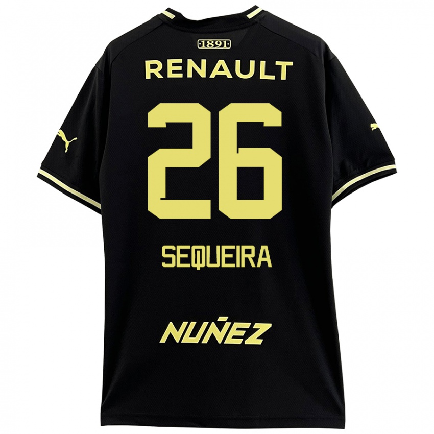 Niño Camiseta Leonardo Sequeira #26 Negro Amarillo 2ª Equipación 2024/25 La Camisa Perú