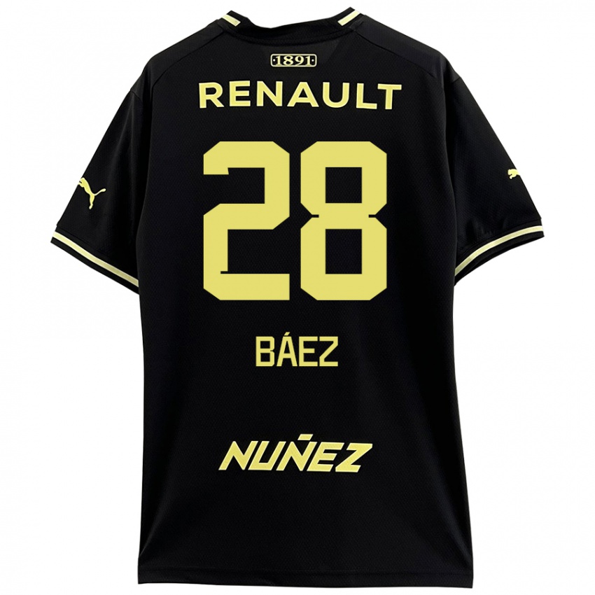 Niño Camiseta Jaime Báez #28 Negro Amarillo 2ª Equipación 2024/25 La Camisa Perú