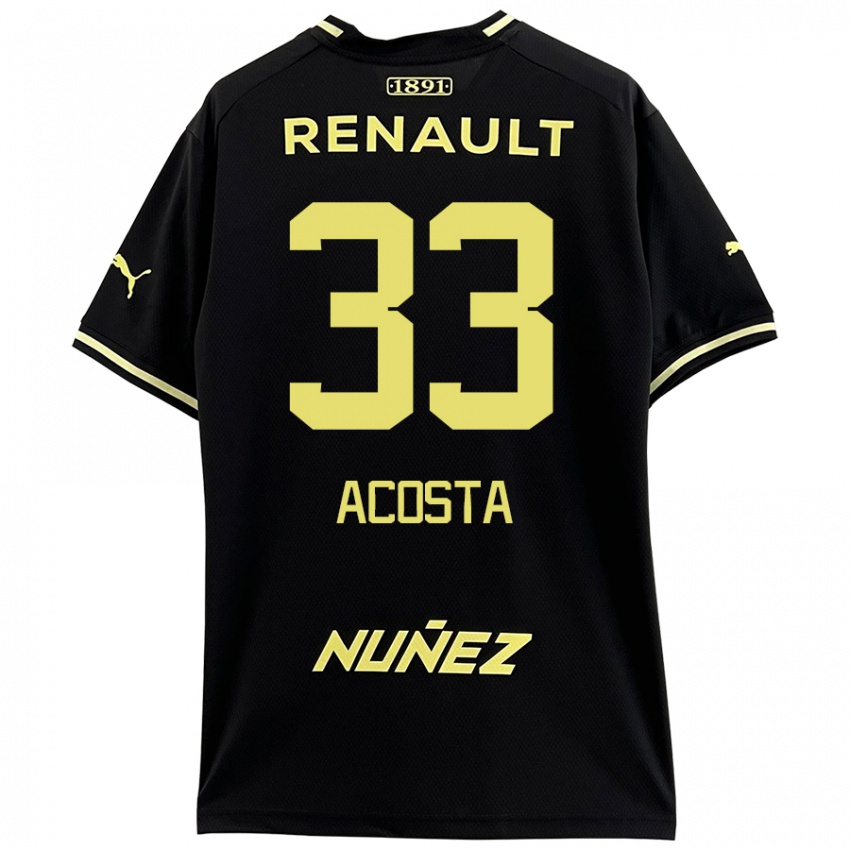 Niño Camiseta Nahuel Acosta #33 Negro Amarillo 2ª Equipación 2024/25 La Camisa Perú