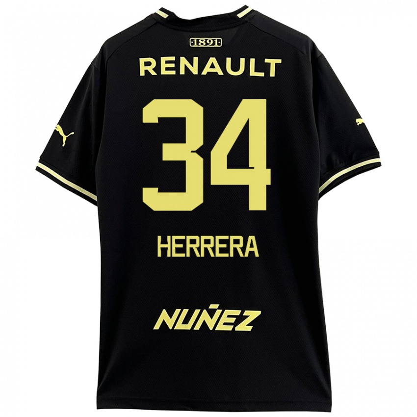 Niño Camiseta Nahuel Herrera #34 Negro Amarillo 2ª Equipación 2024/25 La Camisa Perú