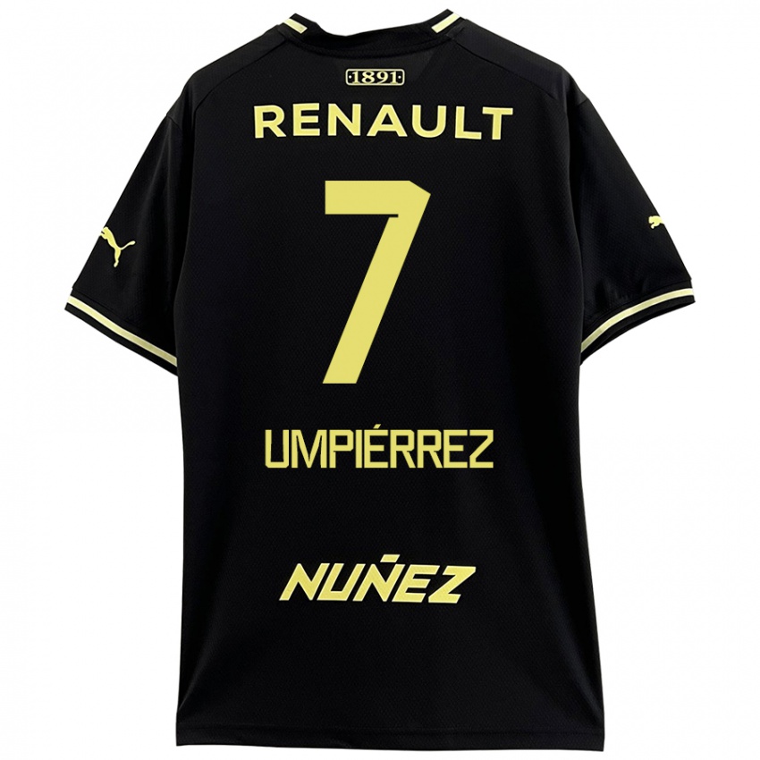 Niño Camiseta Leandro Umpiérrez #7 Negro Amarillo 2ª Equipación 2024/25 La Camisa Perú