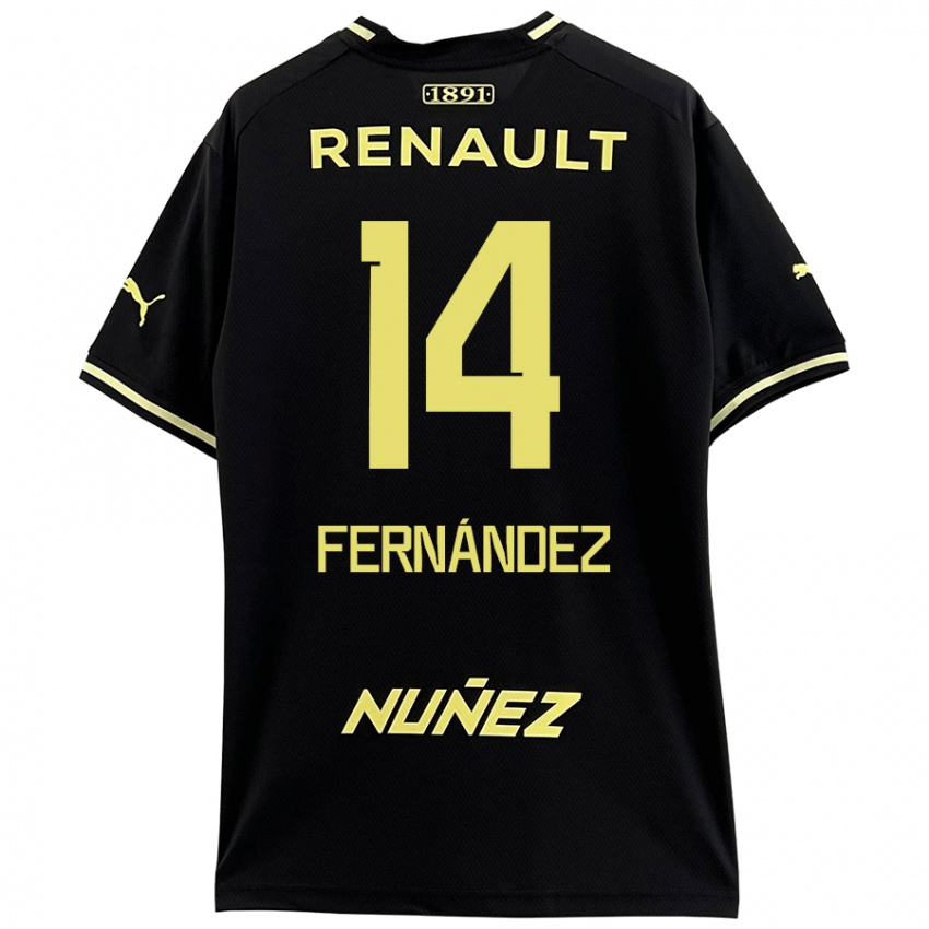 Niño Camiseta Faustino Fernández #14 Negro Amarillo 2ª Equipación 2024/25 La Camisa Perú