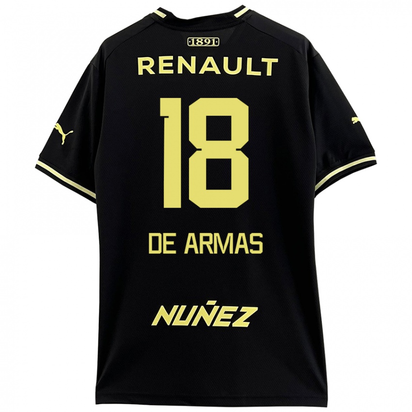 Niño Camiseta Nahuel De Armas #18 Negro Amarillo 2ª Equipación 2024/25 La Camisa Perú