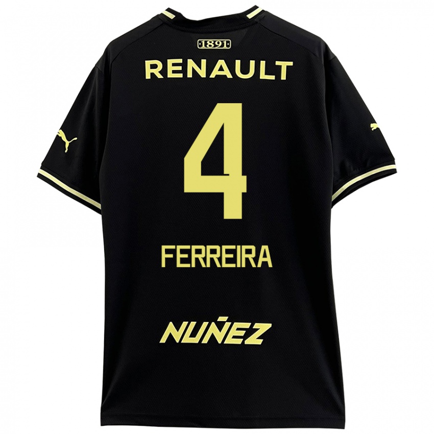 Niño Camiseta Joaquín Ferreira #4 Negro Amarillo 2ª Equipación 2024/25 La Camisa Perú