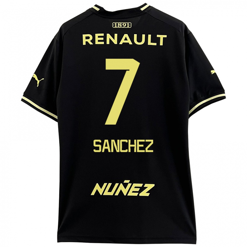 Niño Camiseta Carlos Sánchez #7 Negro Amarillo 2ª Equipación 2024/25 La Camisa Perú