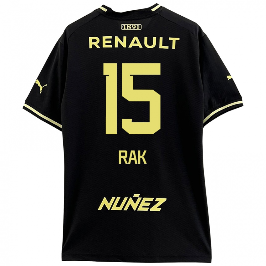 Niño Camiseta Yonatthan Rak #15 Negro Amarillo 2ª Equipación 2024/25 La Camisa Perú