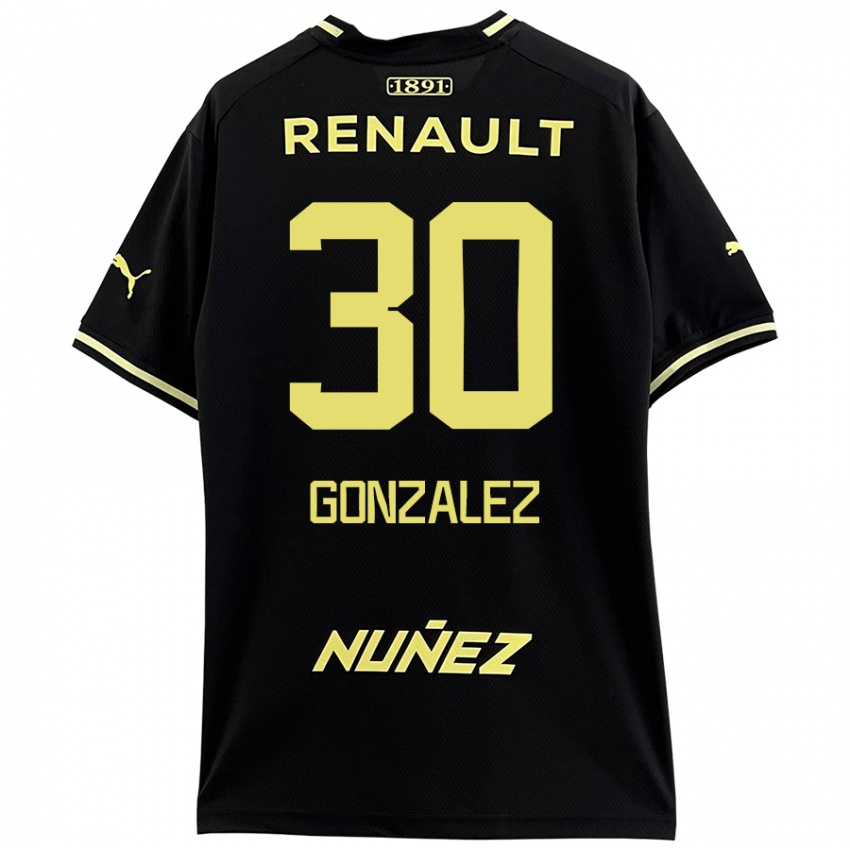 Niño Camiseta Ángel González #30 Negro Amarillo 2ª Equipación 2024/25 La Camisa Perú