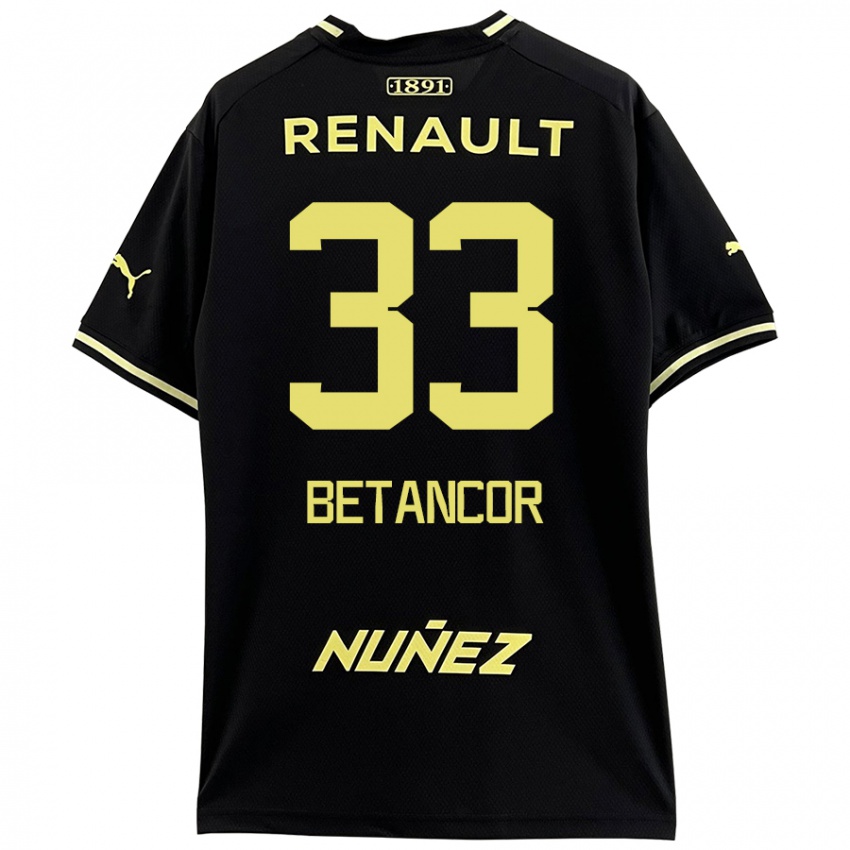 Niño Camiseta Bruno Betancor #33 Negro Amarillo 2ª Equipación 2024/25 La Camisa Perú