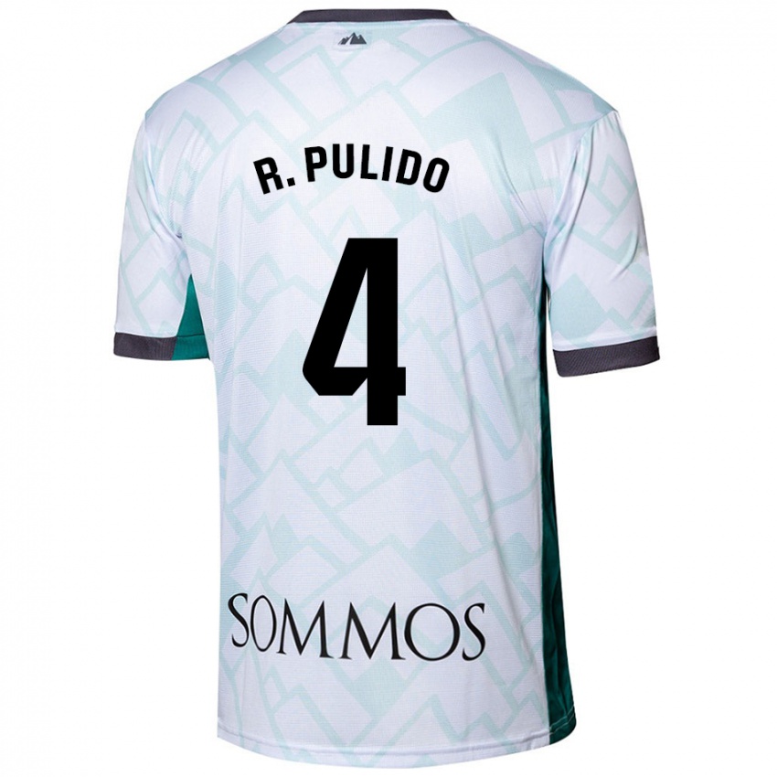 Niño Camiseta Rubén Pulido #4 Blanco Verde 2ª Equipación 2024/25 La Camisa Perú