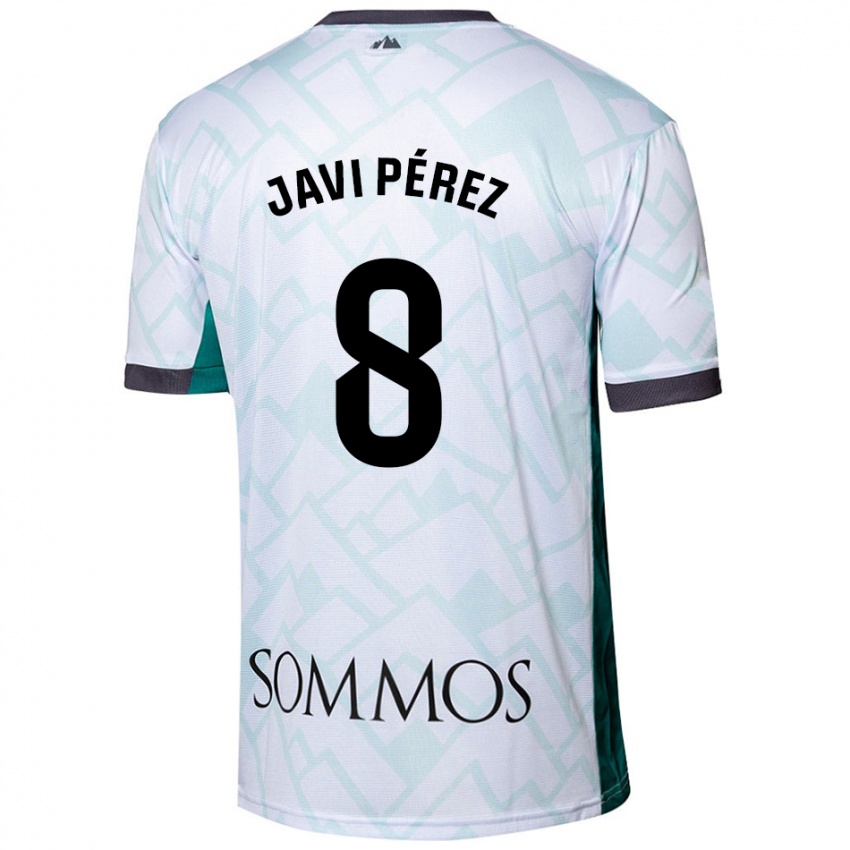 Niño Camiseta Javi Pérez #8 Blanco Verde 2ª Equipación 2024/25 La Camisa Perú