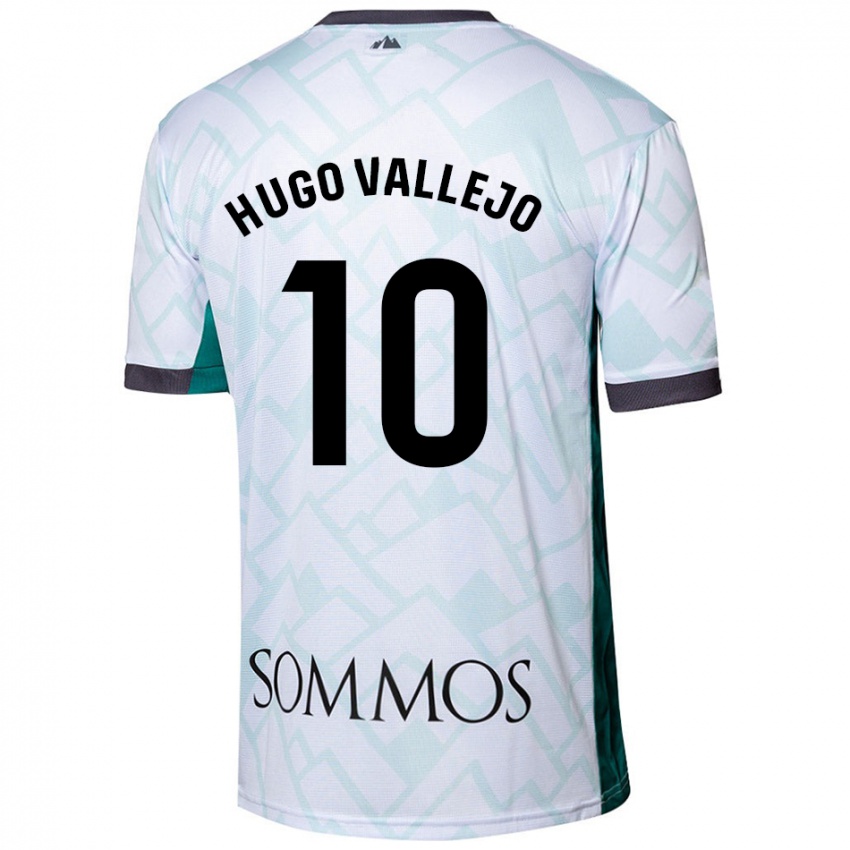 Niño Camiseta Hugo Vallejo #10 Blanco Verde 2ª Equipación 2024/25 La Camisa Perú