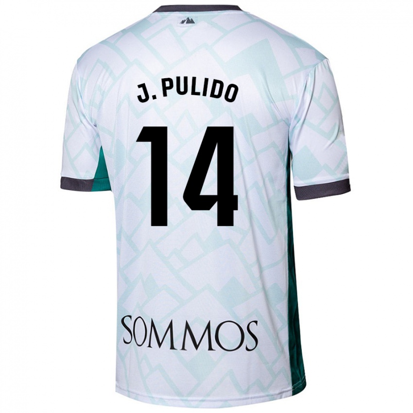 Niño Camiseta Jorge Pulido #14 Blanco Verde 2ª Equipación 2024/25 La Camisa Perú