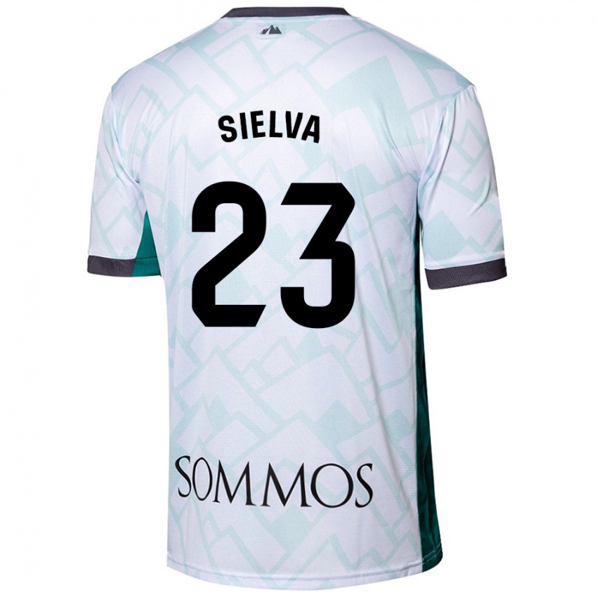 Niño Camiseta Óscar Sielva #23 Blanco Verde 2ª Equipación 2024/25 La Camisa Perú