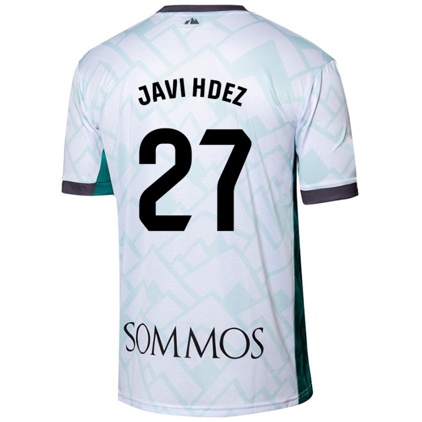 Niño Camiseta Javi Hernández #27 Blanco Verde 2ª Equipación 2024/25 La Camisa Perú