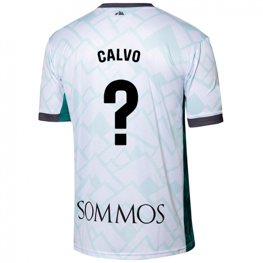 Niño Camiseta Álex Calvo #0 Blanco Verde 2ª Equipación 2024/25 La Camisa Perú