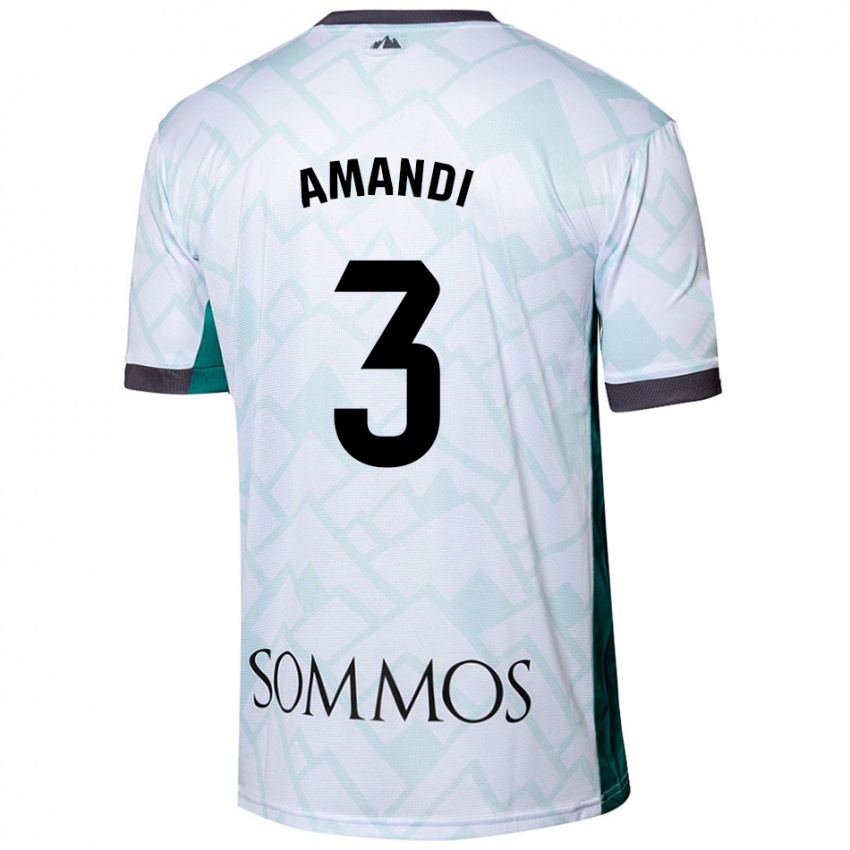 Niño Camiseta Iván Amandi #3 Blanco Verde 2ª Equipación 2024/25 La Camisa Perú