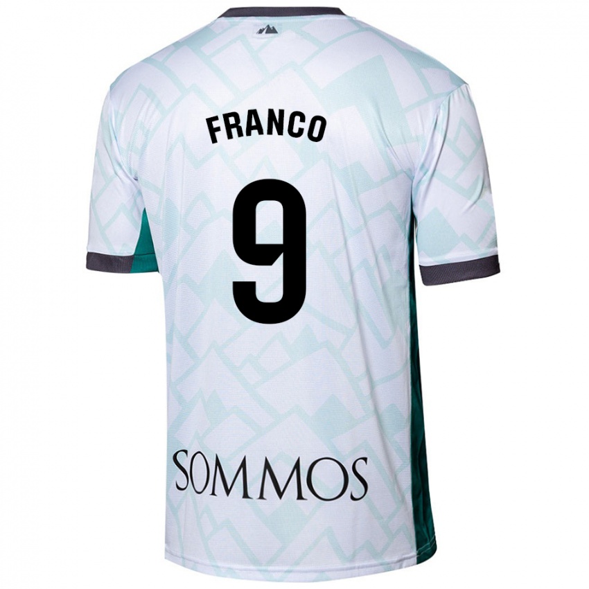 Niño Camiseta Santi Franco #9 Blanco Verde 2ª Equipación 2024/25 La Camisa Perú