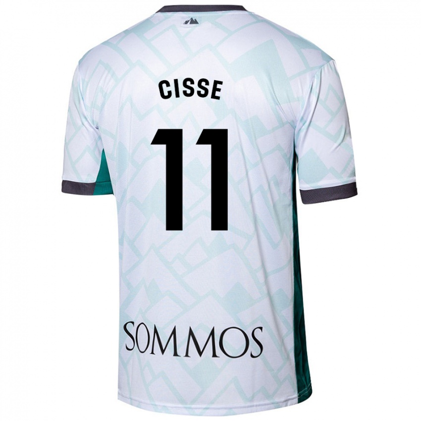 Niño Camiseta Bakary Cissé #11 Blanco Verde 2ª Equipación 2024/25 La Camisa Perú