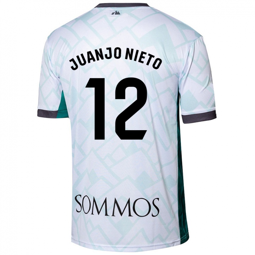 Niño Camiseta Juanjo Nieto #12 Blanco Verde 2ª Equipación 2024/25 La Camisa Perú