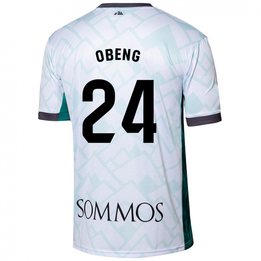 Niño Camiseta Samuel Obeng #24 Blanco Verde 2ª Equipación 2024/25 La Camisa Perú