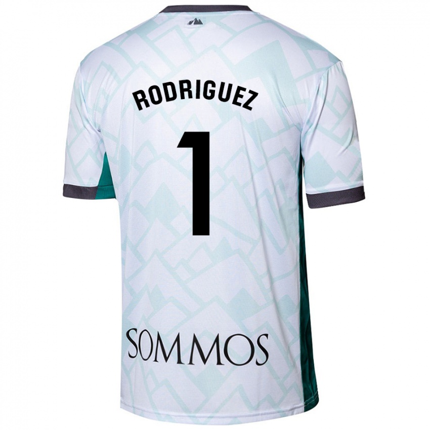 Niño Camiseta Nuria Rodríguez #1 Blanco Verde 2ª Equipación 2024/25 La Camisa Perú