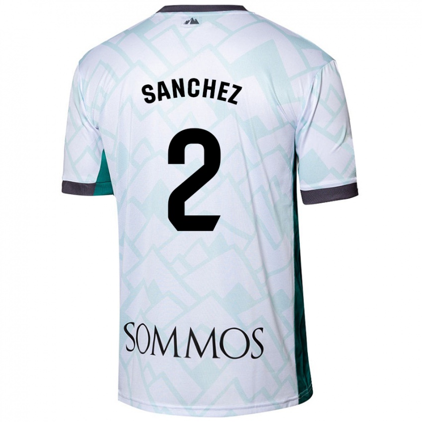 Niño Camiseta Paz Sánchez #2 Blanco Verde 2ª Equipación 2024/25 La Camisa Perú