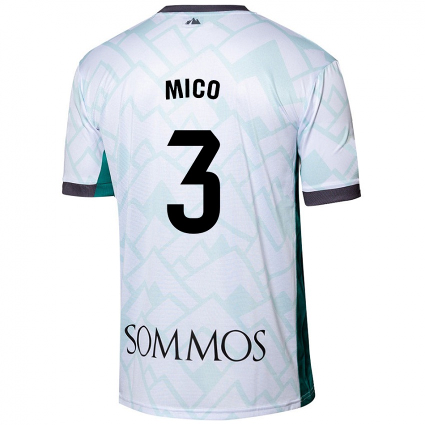 Niño Camiseta Sara Micó #3 Blanco Verde 2ª Equipación 2024/25 La Camisa Perú