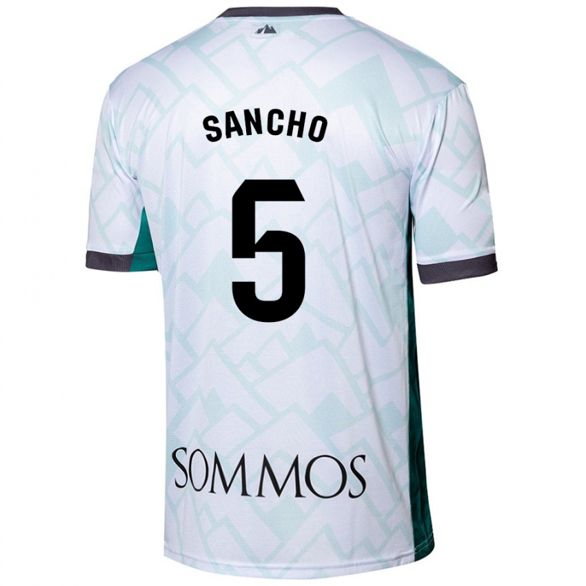 Niño Camiseta Esther Sancho #5 Blanco Verde 2ª Equipación 2024/25 La Camisa Perú