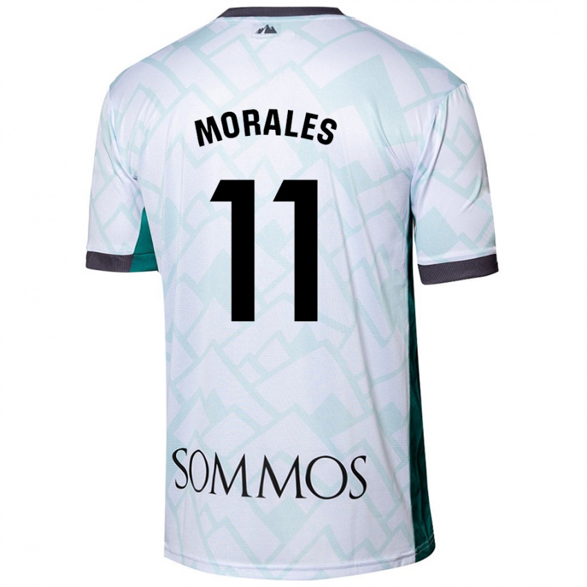 Niño Camiseta Carolina Morales #11 Blanco Verde 2ª Equipación 2024/25 La Camisa Perú