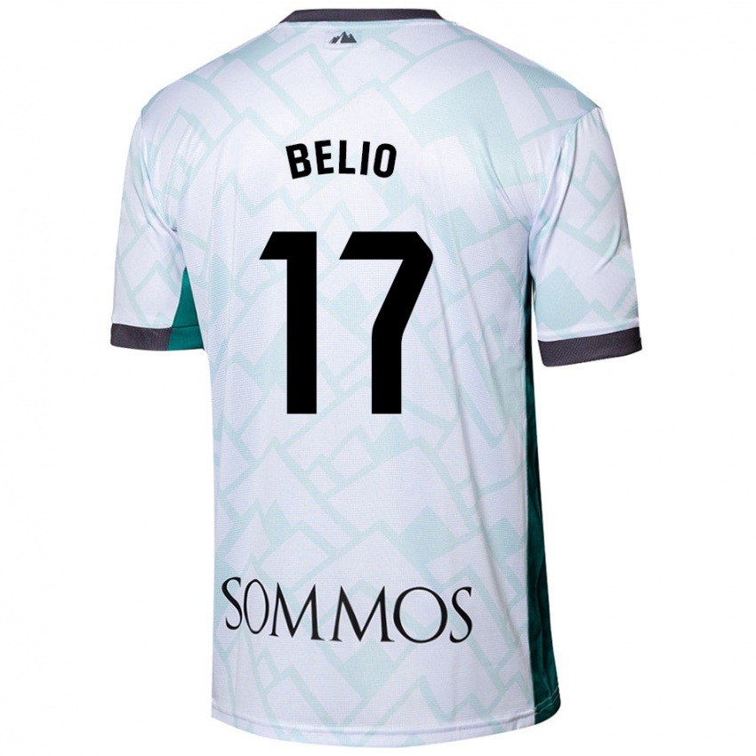 Niño Camiseta Marta Belio #17 Blanco Verde 2ª Equipación 2024/25 La Camisa Perú