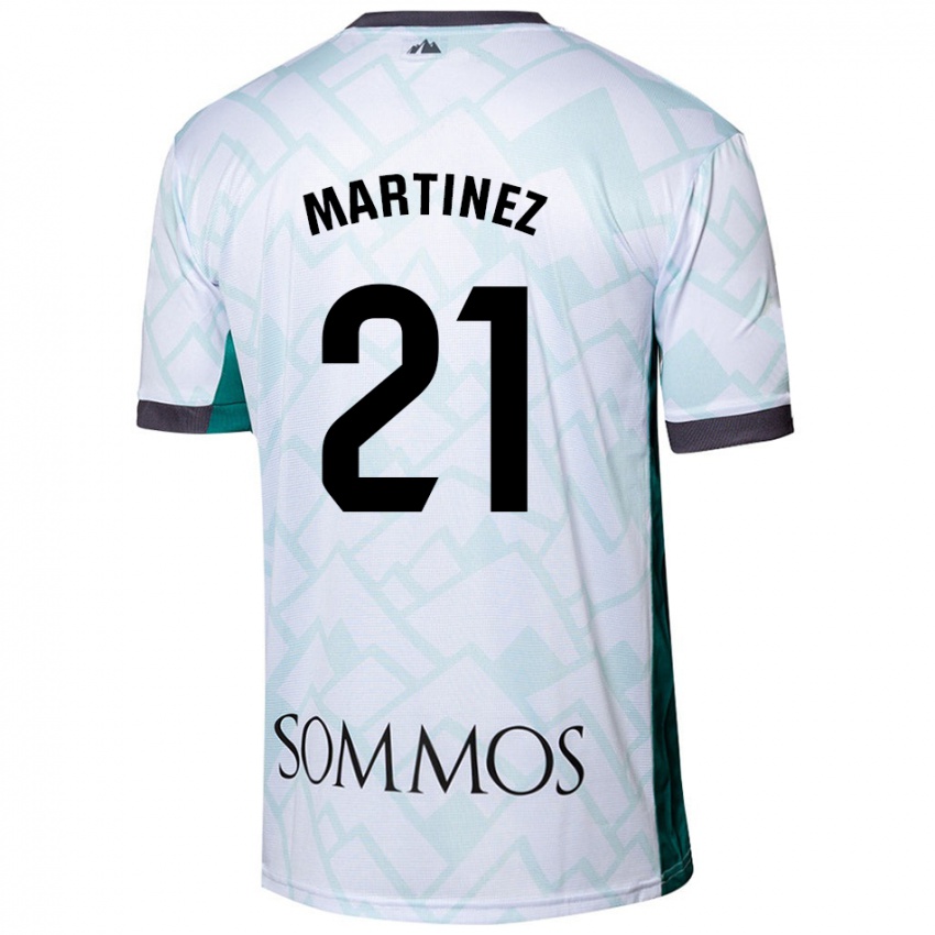 Niño Camiseta Alejandra Martínez #21 Blanco Verde 2ª Equipación 2024/25 La Camisa Perú