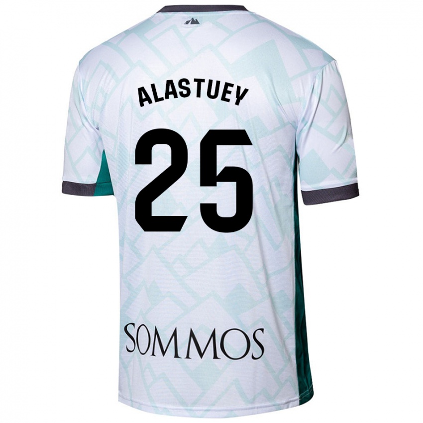 Niño Camiseta Martina Alastuey #25 Blanco Verde 2ª Equipación 2024/25 La Camisa Perú